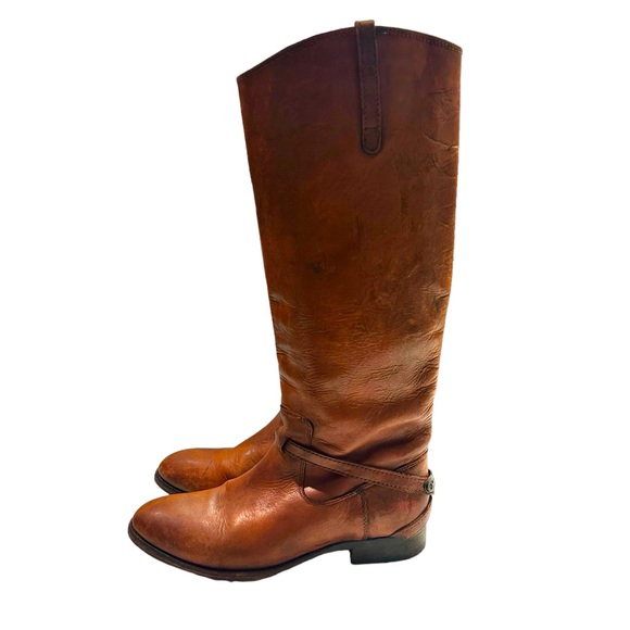 FRYE BOOT LINDSAY PLATE REDWOOD BROWN LEATHER EQUESTRIAN RIDING CLASSIC 7 - Picture 1 of 5